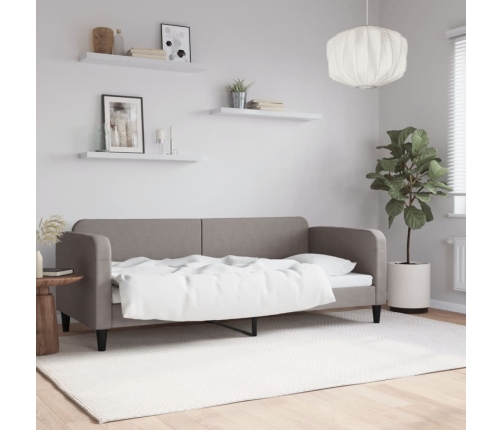 Sofá cama sin colchón tela gris taupe 80x200 cm