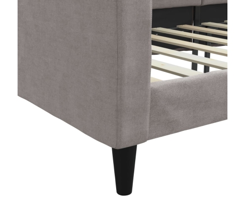 Sofá cama tela gris taupe 90x200 cm