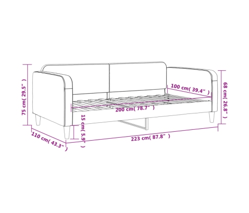 vidaXL Sofá cama tela gris oscuro 100x200 cm