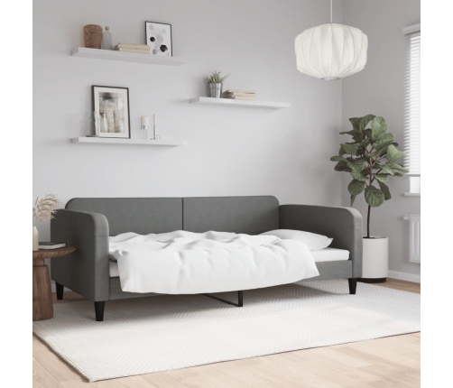 vidaXL Sofá cama tela gris oscuro 100x200 cm