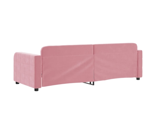 Sofá cama sin colchón terciopelo rosa 80x200 cm