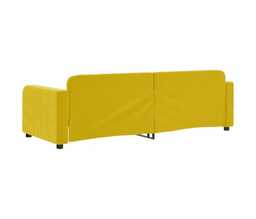 Sofá cama sin colchón terciopelo amarillo 80x200 cm