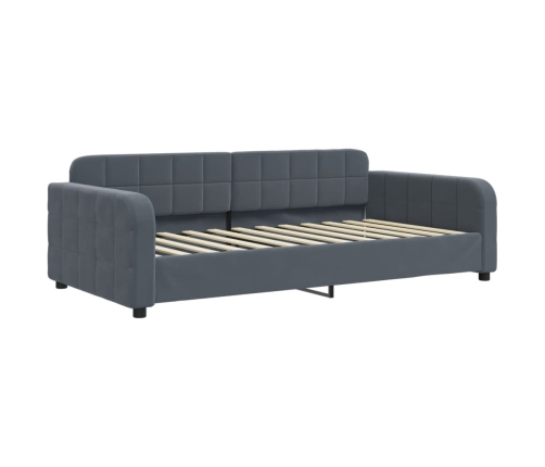 Sofá cama sin colchón terciopelo gris oscuro 90x200 cm