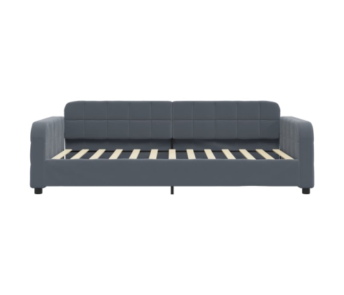 Sofá cama sin colchón terciopelo gris oscuro 90x200 cm