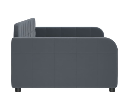Sofá cama sin colchón terciopelo gris oscuro 90x200 cm