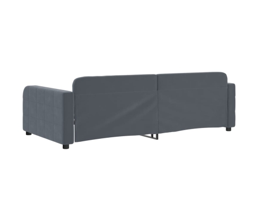 Sofá cama sin colchón terciopelo gris oscuro 90x200 cm