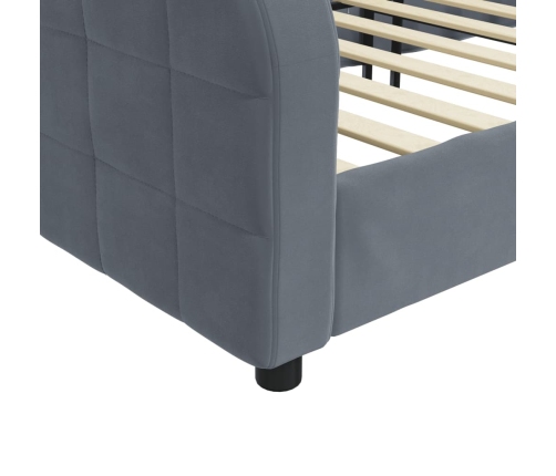 Sofá cama sin colchón terciopelo gris oscuro 90x200 cm