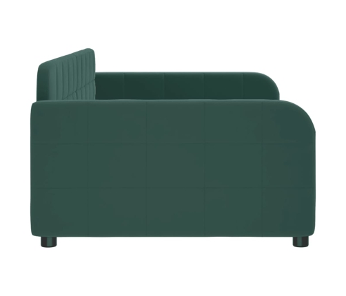 Sofá cama sin colchón terciopelo verde oscuro 90x200cm