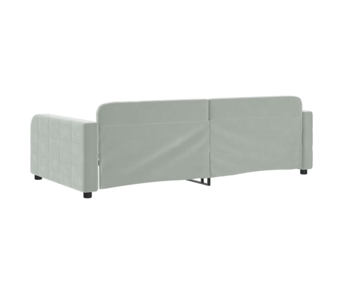 Sofá cama sin colchón terciopelo gris claro 100x200 cm