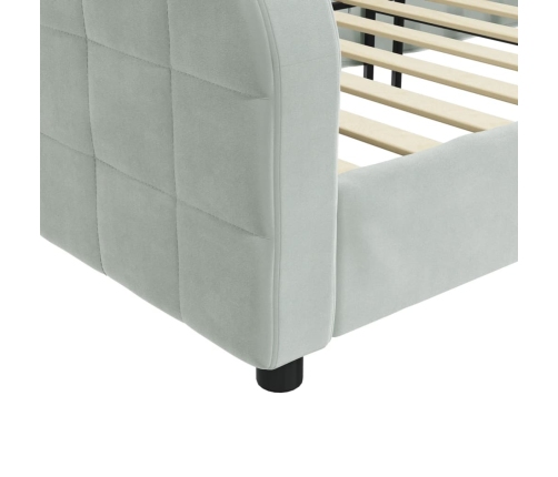 Sofá cama sin colchón terciopelo gris claro 100x200 cm