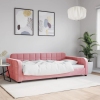 Sofá cama terciopelo rosa 100x200 cm