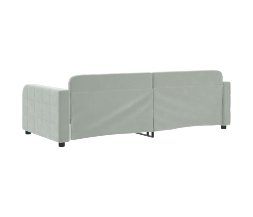 vidaXL Sofá cama terciopelo gris claro 90x190 cm