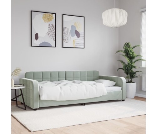 vidaXL Sofá cama terciopelo gris claro 90x190 cm