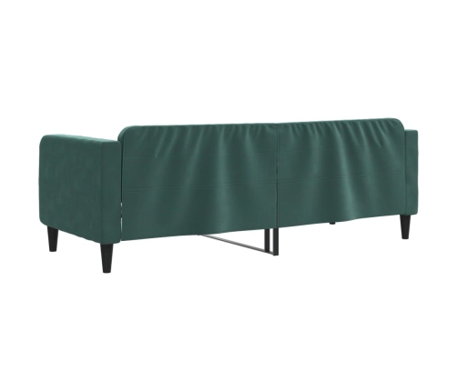 Sofá cama sin colchón terciopelo verde oscuro 80x200 cm