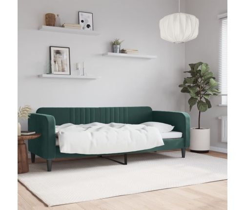 Sofá cama terciopelo verde oscuro 80x200 cm