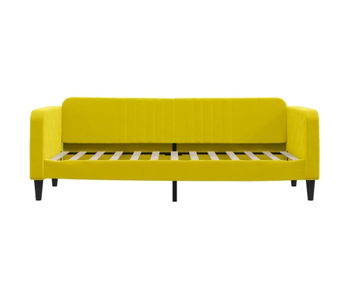 Sofá cama sin colchón terciopelo amarillo 80x200 cm