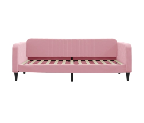 Sofá cama terciopelo rosa 100x200 cm