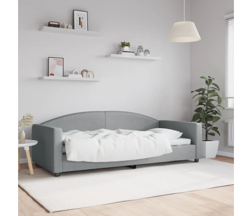 Sofá cama tela gris claro 90x200 cm