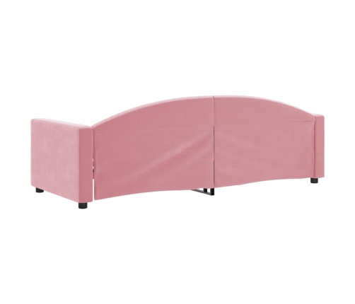 Sofá cama terciopelo rosa 80x200 cm