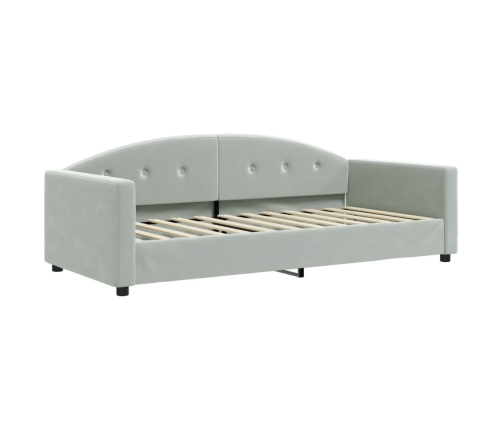 Sofá cama sin colchón terciopelo gris claro 90x200 cm