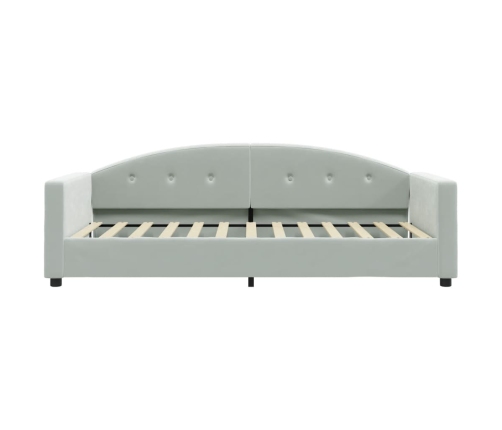 Sofá cama sin colchón terciopelo gris claro 90x200 cm