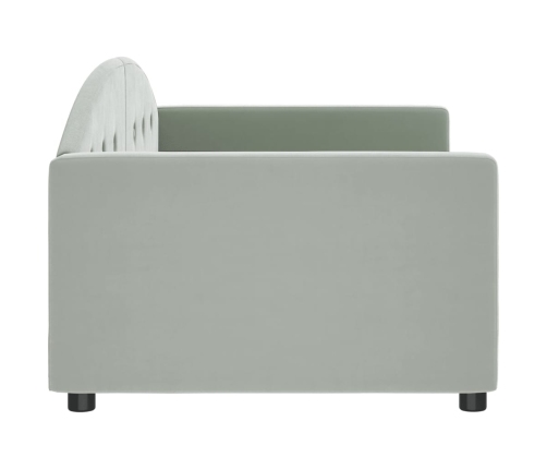 Sofá cama sin colchón terciopelo gris claro 90x200 cm