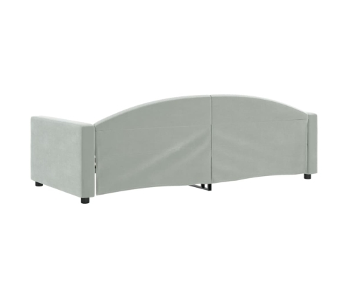 Sofá cama sin colchón terciopelo gris claro 90x200 cm