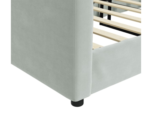 Sofá cama sin colchón terciopelo gris claro 90x200 cm