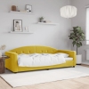 Sofá cama sin colchón terciopelo amarillo 90x200 cm