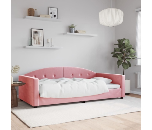 Sofá cama terciopelo rosa 100x200 cm