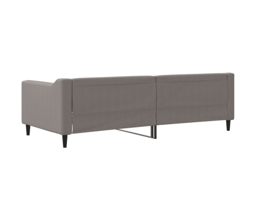 Sofá cama sin colchón tela taupe 90x200 cm