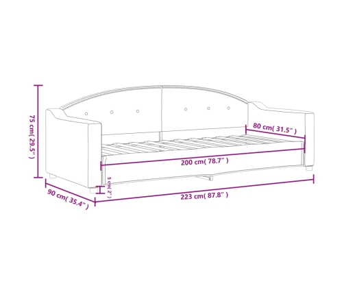 vidaXL Sofá cama tela gris taupe 80x200 cm