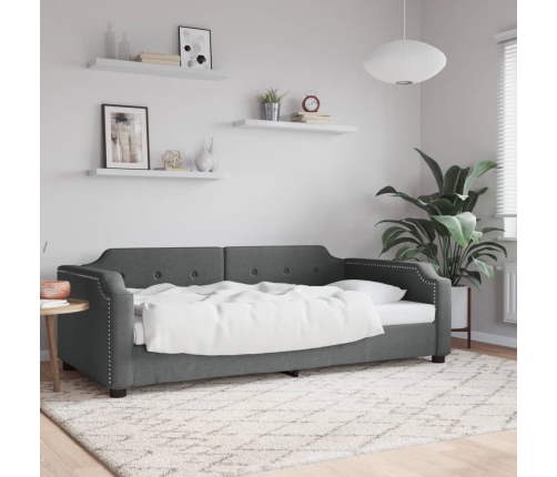 Sofá cama sin colchón tela gris oscuro 100x200 cm