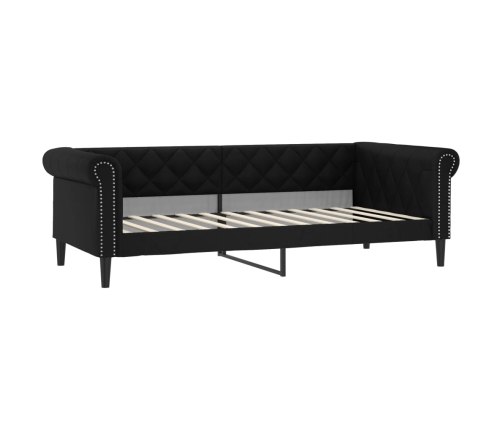 vidaXL Sofá cama cuero sintético negro 100x200 cm