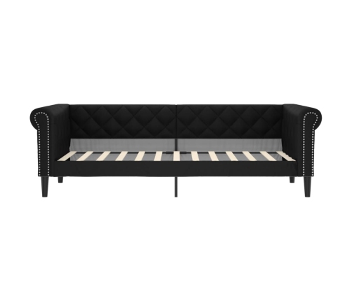 vidaXL Sofá cama cuero sintético negro 100x200 cm