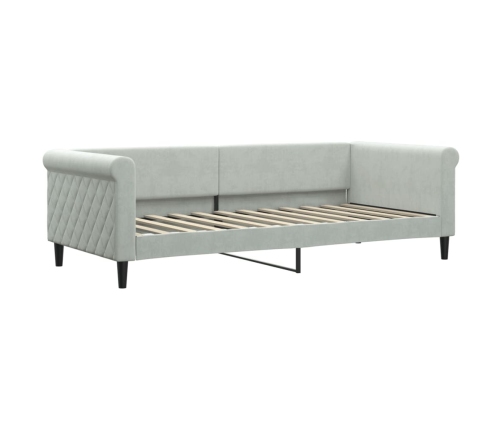 vidaXL Sofá cama terciopelo gris claro 90x200 cm