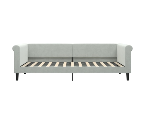 vidaXL Sofá cama terciopelo gris claro 90x200 cm