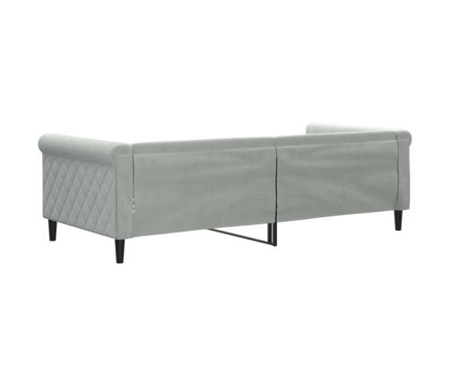 vidaXL Sofá cama terciopelo gris claro 90x200 cm