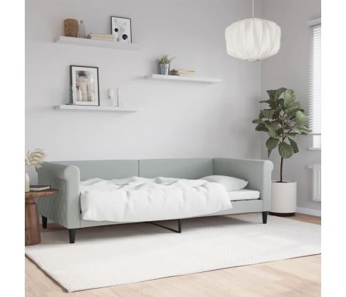 vidaXL Sofá cama terciopelo gris claro 90x200 cm