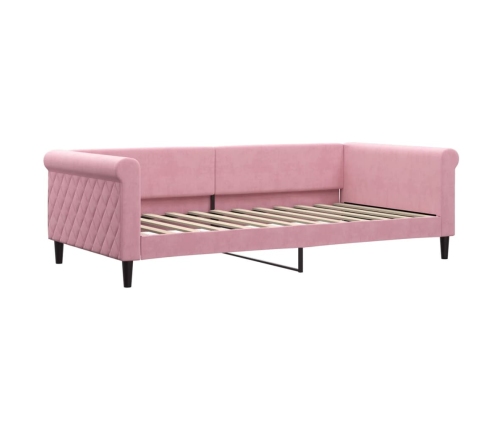 Sofá cama terciopelo rosa 100x200 cm