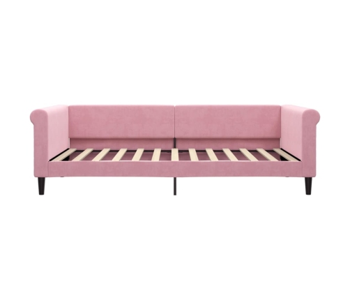 Sofá cama terciopelo rosa 100x200 cm