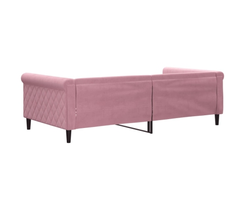 Sofá cama terciopelo rosa 100x200 cm