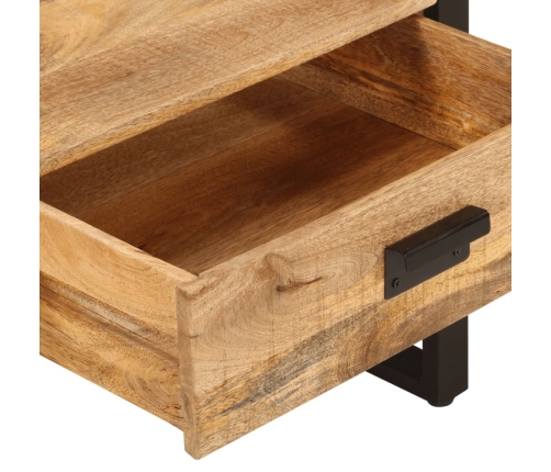 Mesa de centro hierro y madera maciza de mango 100x54x40 cm