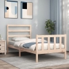 Estructura de cama con cabecero madera maciza 90x190 cm