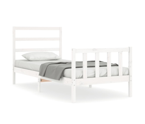Estructura de cama sin colchón madera maciza blanca 90x190 cm