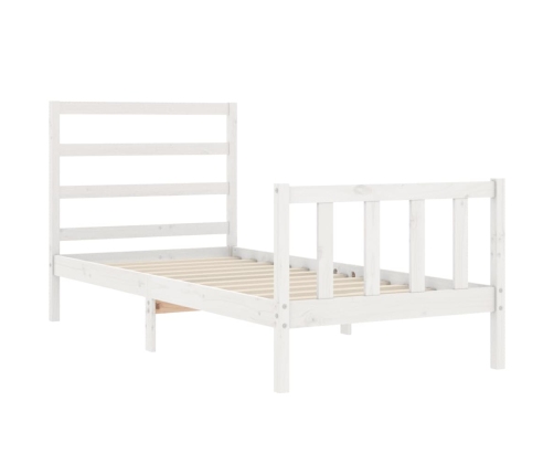 Estructura de cama sin colchón madera maciza blanca 90x190 cm