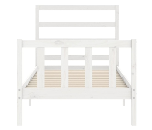 Estructura de cama sin colchón madera maciza blanca 90x190 cm
