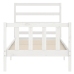 Estructura de cama sin colchón madera maciza blanca 90x190 cm