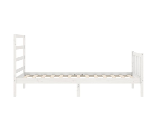 Estructura de cama sin colchón madera maciza blanca 90x190 cm