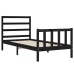 Estructura de cama con cabecero madera maciza negro 90x190 cm